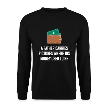 Père Argent Bourse Enfants Enfant Descendance paternelle - Sweat-shirt Unisexe - noir - Devant - Alina (178cm) & Michal (187cm)