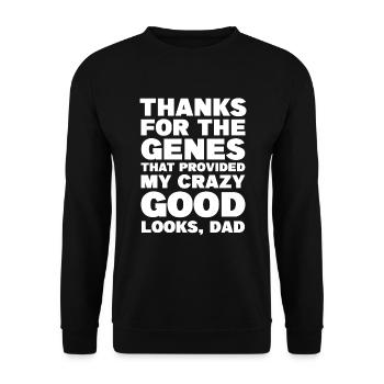 Beau fils Fille Merci Père Parent - Sweat-shirt Unisexe - noir - Devant - Alina (178cm) & Michal (187cm)