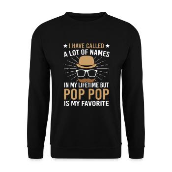Pop Pop Favorite Name Grandfather Family Father - Unisex Sweatshirt - black - Front - Alina (178cm) & Michal (187cm)