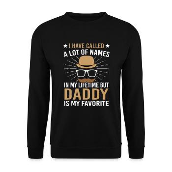 Papa Nom préféré Père Famille Père - Sweat-shirt Unisexe - noir - Devant - Alina (178cm) & Michal (187cm)