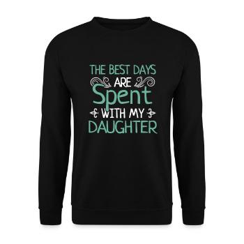 Father & Daughter Toddler Daddy-to-be Daughters - Unisex Sweatshirt - black - Front - Alina (178cm) & Michal (187cm)