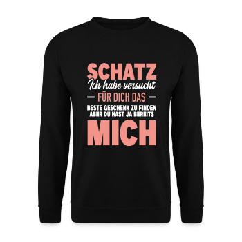 Ehemann Eheleben Beziehung Hast Bereits Mich - Unisex Pullover - Schwarz - Vorne - Alina (178cm) & Michal (187cm)