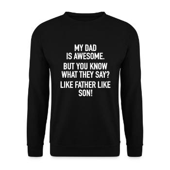 Père & Fils Descendance Fils en bas âge Dire - Sweat-shirt Unisexe - noir - Devant - Alina (178cm) & Michal (187cm)