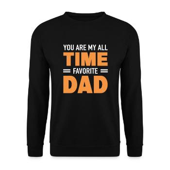 All Time Favorite Dad Familienvater Vaterschaft - Unisex Pullover - Schwarz - Vorne - Alina (178cm) & Michal (187cm)
