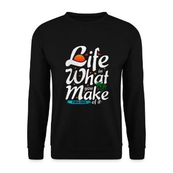 Pura Vida Dicton - Sweat-shirt Unisexe - noir - Devant - Alina (178cm) & Michal (187cm)