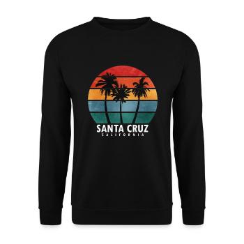 Santa Cruz Californie Coucher de soleil 70s 80s - Sweat-shirt Unisexe - noir - Devant - Alina (178cm) & Michal (187cm)