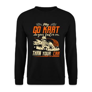 Go Kart Rennkart Motorsport Rennfahrer - Unisex Pullover - Schwarz - Vorne - Alina (178cm) & Michal (187cm)