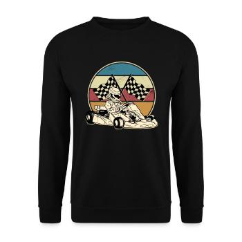 Vintage Go Kart parfait pour les coureurs de karting - Sweat-shirt Unisexe - noir - Devant - Alina (178cm) & Michal (187cm)
