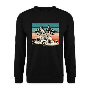 Retro Karting - Unisex Pullover - Schwarz - Vorne - Alina (178cm) & Michal (187cm)