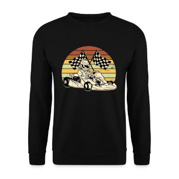 Go Kart Driver Retro Kids Go-Kart Race - Sweat-shirt Unisexe - noir - Devant - Alina (178cm) & Michal (187cm)