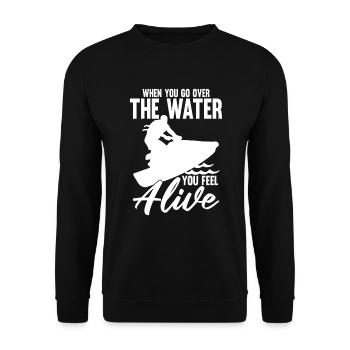 Jet Ski Walk Over Water Water Sports Gift - Unisex Sweatshirt - black - Front - Alina (178cm) & Michal (187cm)