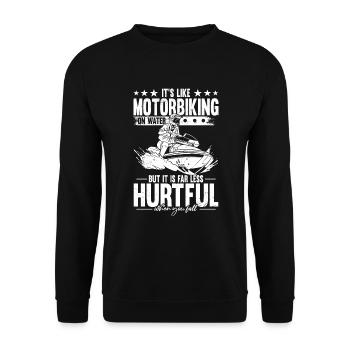 Jet Ski Motorbiking On Water Water Sports Jet Boat - Unisex Sweatshirt - black - Front - Alina (178cm) & Michal (187cm)