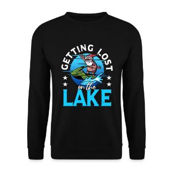 Getting Lost On The Lake Jetskifahrer Motorboot - Unisex Pullover - Schwarz - Vorne - Alina (178cm) & Michal (187cm)
