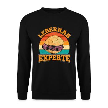 Leberkas Experte Leberkassemmel Leberkäse - Unisex Pullover - Schwarz - Vorne - Alina (178cm) & Michal (187cm)