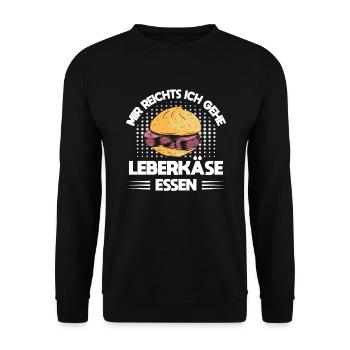 Mir Reichts Ich Gehe Leberkäse Essen Fleischsemmel - Unisex Pullover - Schwarz - Vorne - Alina (178cm) & Michal (187cm)