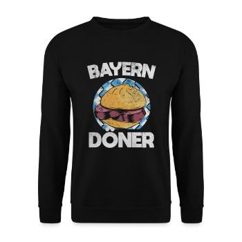Leberkas Bayern Döner Leberkäse Brötchen Geschenk - Unisex Pullover - Schwarz - Vorne - Alina (178cm) & Michal (187cm)