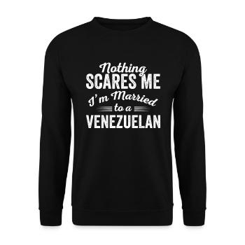 Venezuela Verheiratet Latino Latina Venezuelan - Unisex Pullover - Schwarz - Vorne - Alina (178cm) & Michal (187cm)