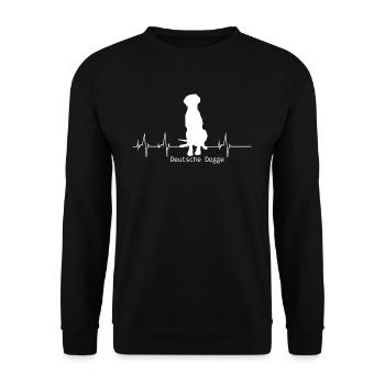 rythme cardiaque Great Dane Shirt allemand - Sweat-shirt Unisexe - noir - Devant - Alina (178cm) & Michal (187cm)