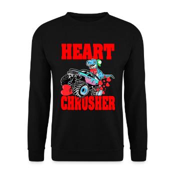 Heart Crusher T-rex on Monstertruck Boys - Unisex Sweatshirt - black - Front - Alina (178cm) & Michal (187cm)