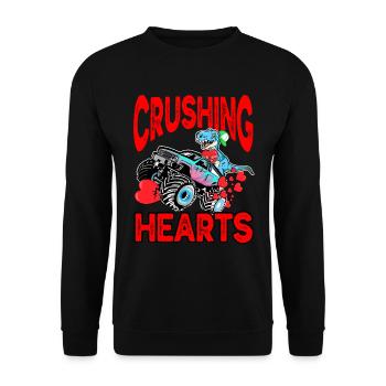 Crushing Hearts Monstertruck T-rex Boys - Unisex Pullover - Schwarz - Vorne - Alina (178cm) & Michal (187cm)