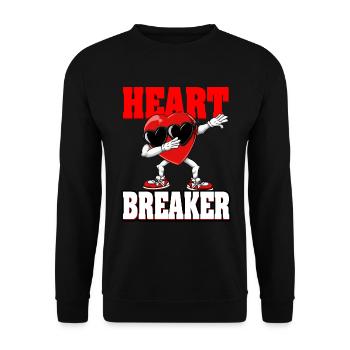 Dabbing Heart Breaker Drôle Messieurs Enfants Garçons - Sweat-shirt Unisexe - noir - Devant - Alina (178cm) & Michal (187cm)