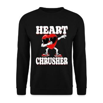 Dabbing Heart Crusher Funny Gentlemen Children Boys - Unisex Sweatshirt - black - Front - Alina (178cm) & Michal (187cm)