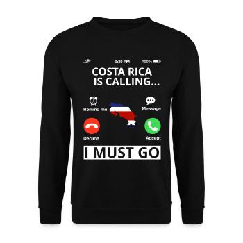 Costa Rica Flag Used Look Flag Vintage Home - Sweat-shirt Unisexe - noir - Devant - Alina (178cm) & Michal (187cm)