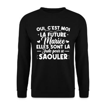 Oui, c'est moi la future mariée - Sweat-shirt Unisexe - noir - Devant - Alina (178cm) & Michal (187cm)