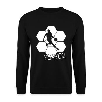 Player Basketball Streetball Bball - Unisex Pullover - Schwarz - Vorne - Alina (178cm) & Michal (187cm)