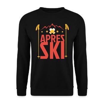 Apres ski huts outfit | Hüttengaudi winter sports - Unisex Sweatshirt - black - Front - Alina (178cm) & Michal (187cm)