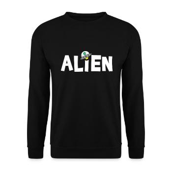 Alien spaceship - Unisex Sweatshirt - black - Front - Alina (178cm) & Michal (187cm)