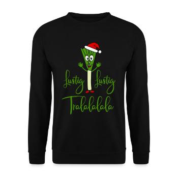 Nikolauch Drôle Drôle Tralalalala Dites Poireau - Sweat-shirt Unisexe - noir - Devant - Alina (178cm) & Michal (187cm)