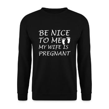 Dad to be Expectant Fathers gift idea - Unisex Sweatshirt - black - Front - Alina (178cm) & Michal (187cm)