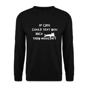 Chat drôle chat dame chat - Sweat-shirt Unisexe - noir - Devant - Alina (178cm) & Michal (187cm)