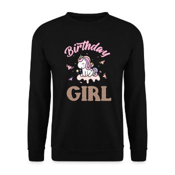 Birthday Girl Geburtstag mädchen Geburtstagsparty - Unisex Pullover - Schwarz - Vorne - Alina (178cm) & Michal (187cm)
