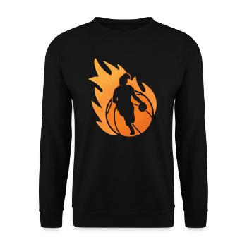 Basketball basketballer basketballmannschaft - Unisex Pullover - Schwarz - Vorne - Alina (178cm) & Michal (187cm)