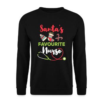 Weihnachten Krankenpflegerin Krankenschwester - Unisex Pullover - Schwarz - Vorne - Alina (178cm) & Michal (187cm)