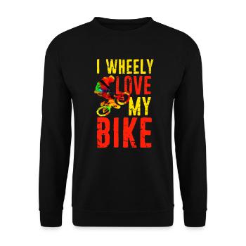 Fahrrad Radsport Bike Rennrad Mountainbike Rad - Unisex Pullover - Schwarz - Vorne - Alina (178cm) & Michal (187cm)