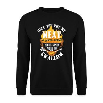 BBQ Grill Grill Master Grill Barbecue Barbecue Party - Unisex Sweatshirt - black - Front - Alina (178cm) & Michal (187cm)