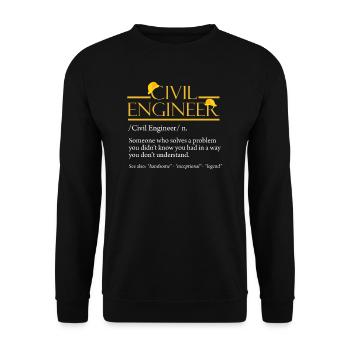 Bauingenieur Ingenieur Beruf Studium Spruch - Unisex Pullover - Schwarz - Vorne - Alina (178cm) & Michal (187cm)