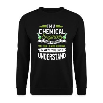 Chemieingenieur Ingenieur Lustiger Spruch Geschenk - Unisex Pullover - Schwarz - Vorne - Alina (178cm) & Michal (187cm)