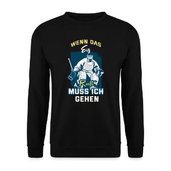 Ice hockey Eishockey Hockeytormann Eishockeyteam - Unisex Pullover - Schwarz - Vorne - Alina (178cm) & Michal (187cm)