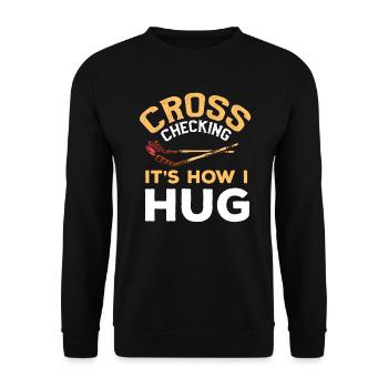 Ice hockey Eishockey Hockeytormann Eishockeyteam - Unisex Pullover - Schwarz - Vorne - Alina (178cm) & Michal (187cm)