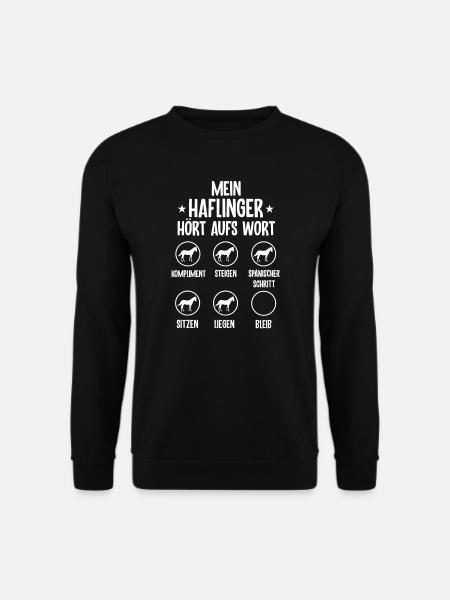 Lustiges Haflinger Pferd Geschenk - Unisex Pullover - Schwarz