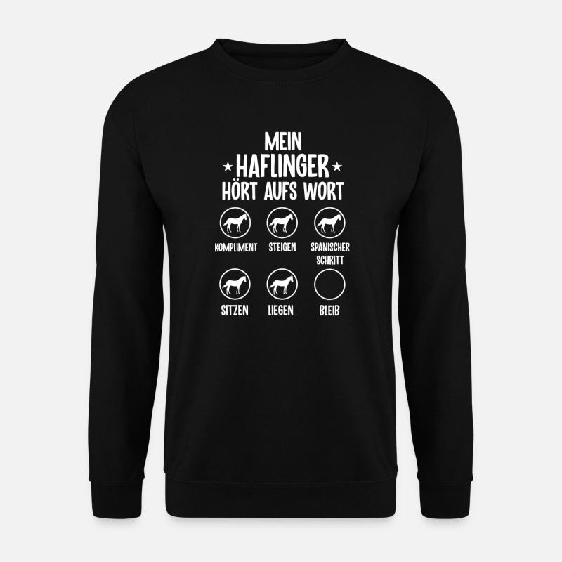 Lustiges Haflinger Pferd Geschenk - Unisex Pullover - Schwarz