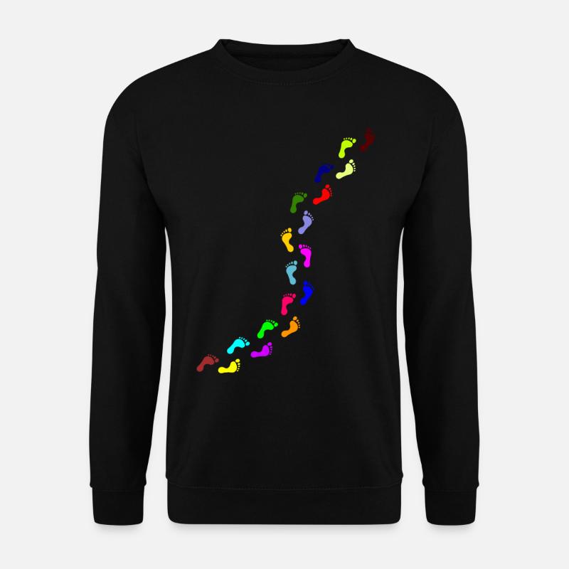 kunterbunte Fußabdrücke - Unisex Pullover - Schwarz