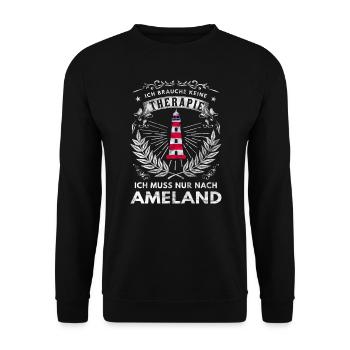 Ameland Insel Urlaub Souvenir - Unisex Pullover - Schwarz - Vorne - Alina (178cm) & Michal (187cm)