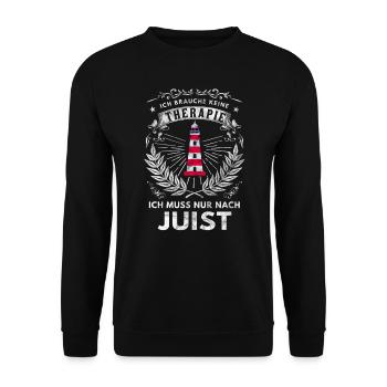 Juist Insel Urlaub Souvenir - Unisex Pullover - Schwarz - Vorne - Alina (178cm) & Michal (187cm)