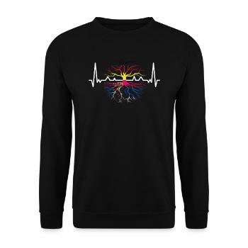 Français Serbe Drapeau Serbe - Sweat-shirt Unisexe - noir - Devant - Alina (178cm) & Michal (187cm)