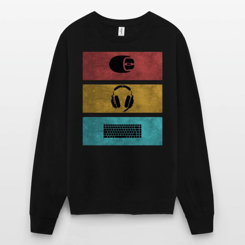 Basic Gamer Setup Programer Headset Mouse Keyboard Unisex Sweatshirt